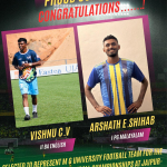 Congratulations to Vishnu CV and Arshath E Shihab