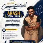 Congratulations to Akash Joby John