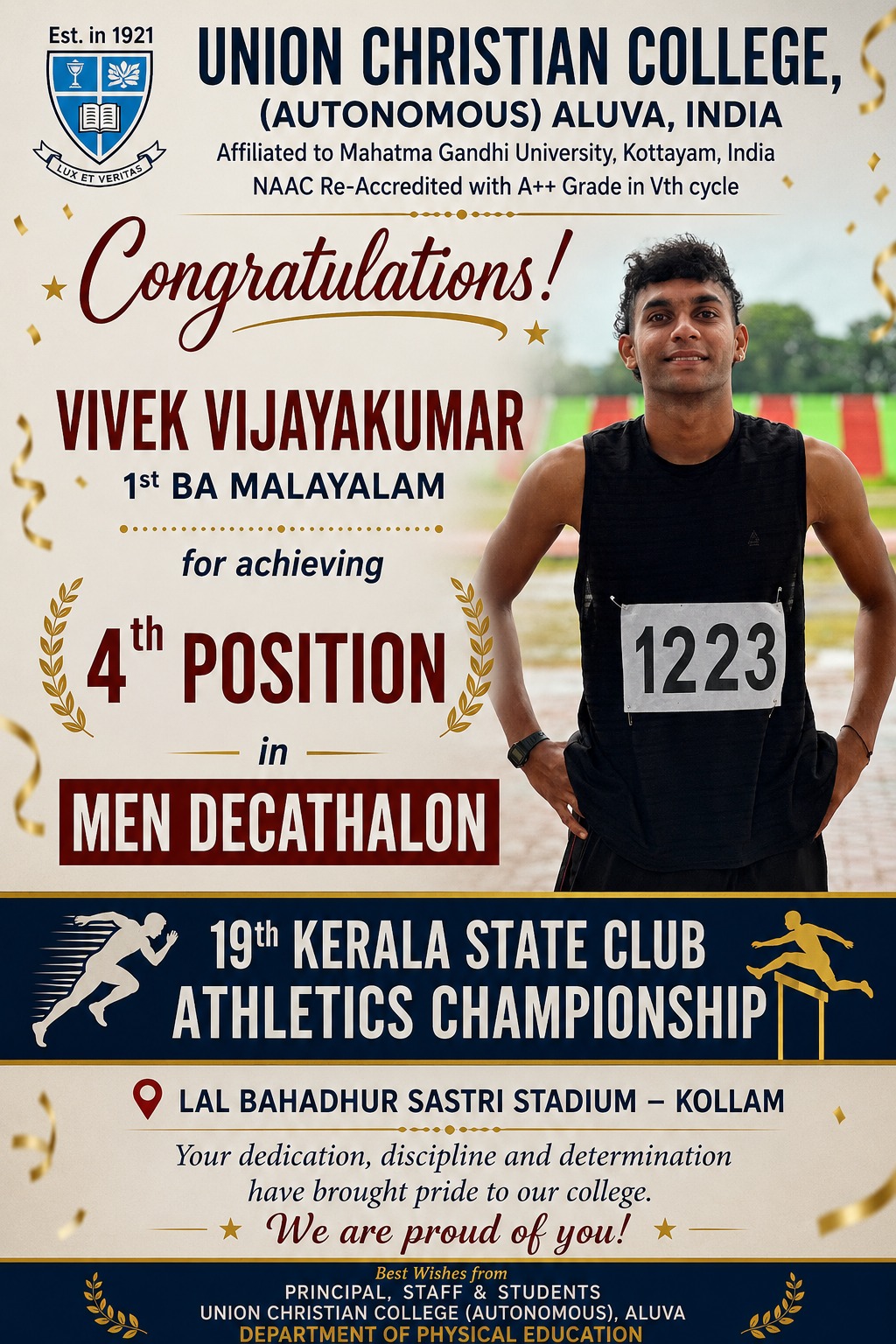 Congratulations to Vivek Vijayakumar