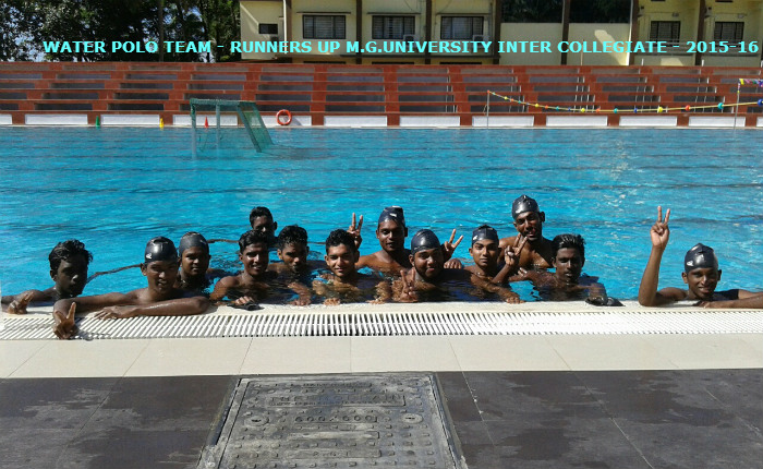 WATER POLO RUNNERS UP – M.G.UNIVERSITY CHAMPIONSHIP (2015-16)